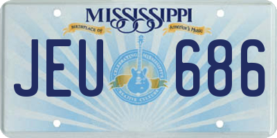 MS license plate JEU686