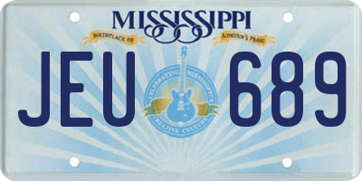 MS license plate JEU689