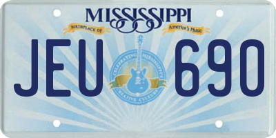 MS license plate JEU690
