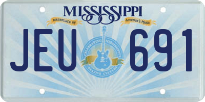 MS license plate JEU691