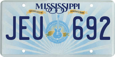 MS license plate JEU692