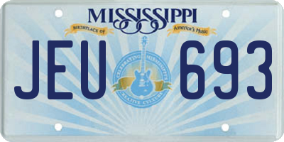 MS license plate JEU693