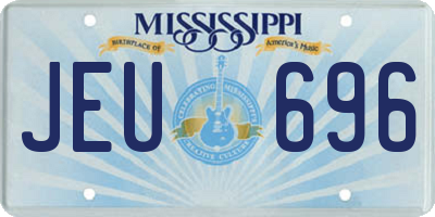 MS license plate JEU696