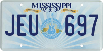 MS license plate JEU697