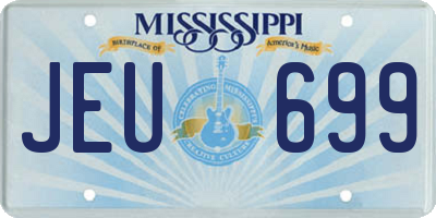 MS license plate JEU699
