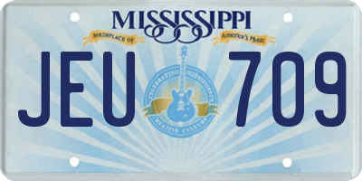 MS license plate JEU709