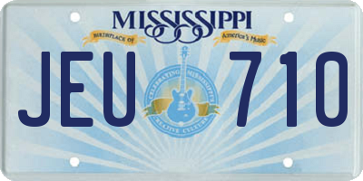 MS license plate JEU710