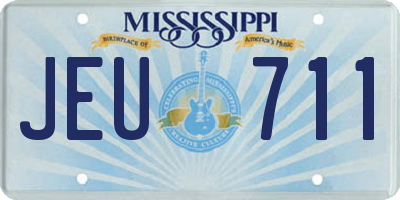 MS license plate JEU711