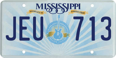 MS license plate JEU713
