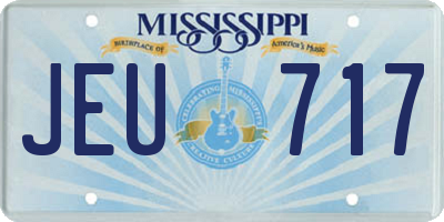 MS license plate JEU717