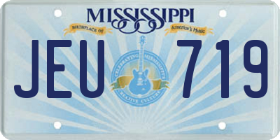 MS license plate JEU719