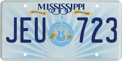 MS license plate JEU723