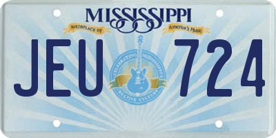 MS license plate JEU724