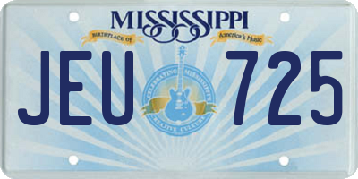MS license plate JEU725