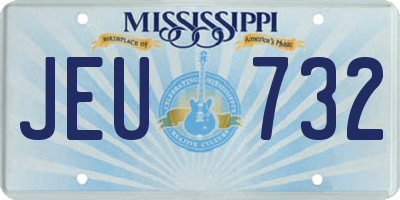 MS license plate JEU732