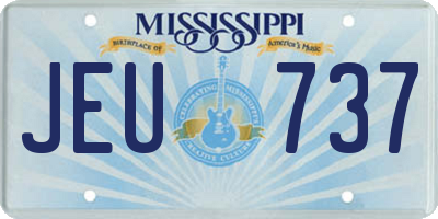 MS license plate JEU737