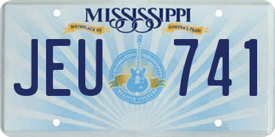 MS license plate JEU741