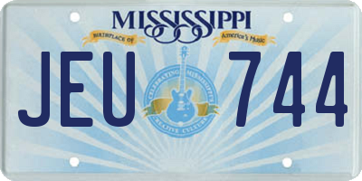 MS license plate JEU744