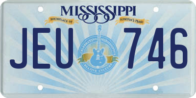 MS license plate JEU746