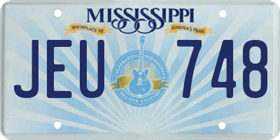 MS license plate JEU748