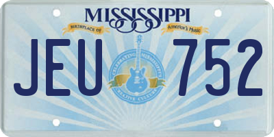 MS license plate JEU752
