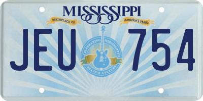 MS license plate JEU754