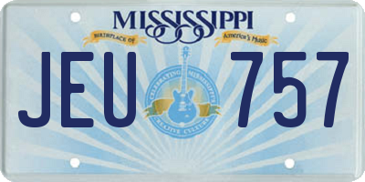 MS license plate JEU757