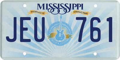 MS license plate JEU761