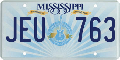 MS license plate JEU763