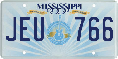 MS license plate JEU766