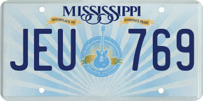 MS license plate JEU769