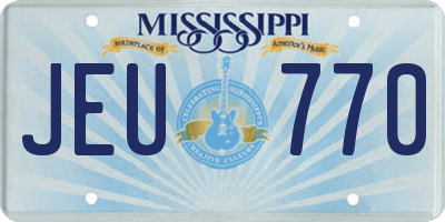 MS license plate JEU770