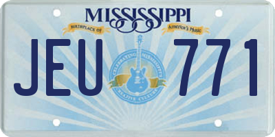 MS license plate JEU771