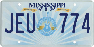 MS license plate JEU774