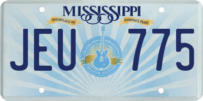 MS license plate JEU775