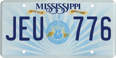 MS license plate JEU776