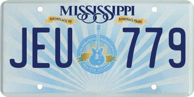 MS license plate JEU779