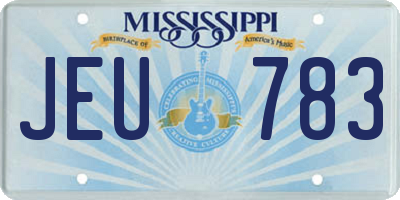 MS license plate JEU783