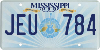 MS license plate JEU784