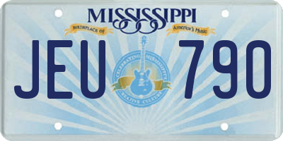 MS license plate JEU790