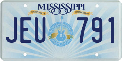 MS license plate JEU791