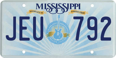 MS license plate JEU792