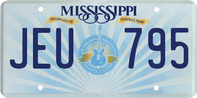 MS license plate JEU795