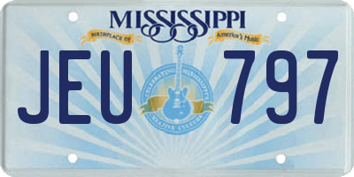 MS license plate JEU797