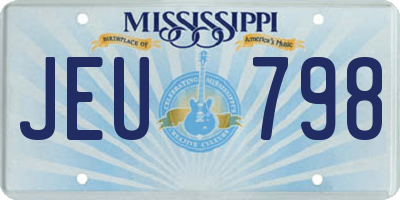 MS license plate JEU798