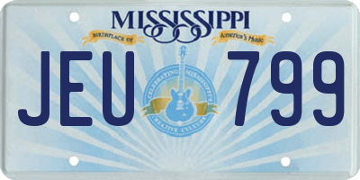 MS license plate JEU799
