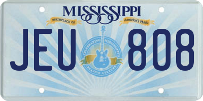 MS license plate JEU808