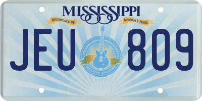 MS license plate JEU809