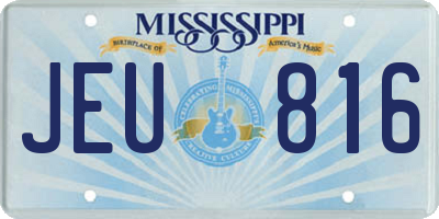MS license plate JEU816