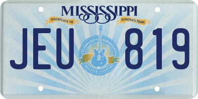 MS license plate JEU819